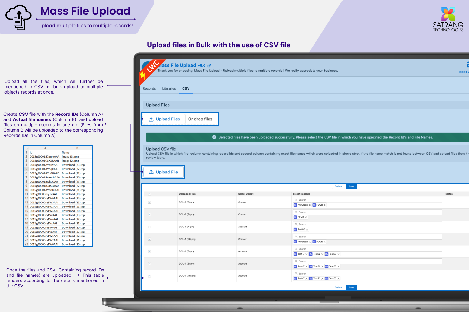 Upload Files in Bulk using CSV