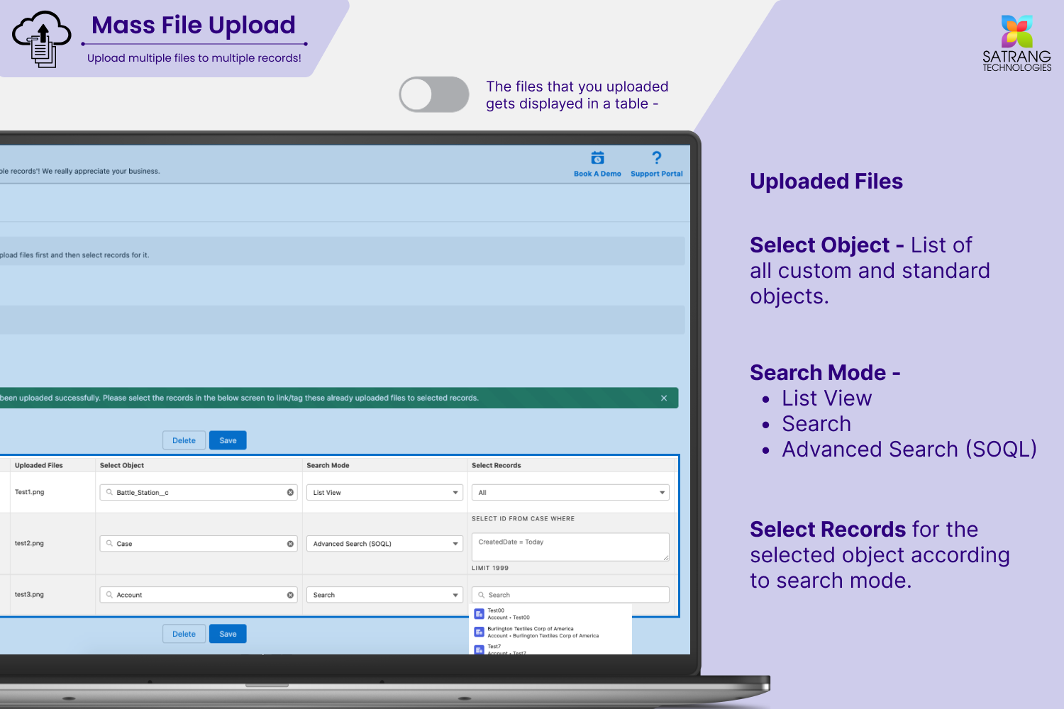 Efficient Object Record Selection Table
