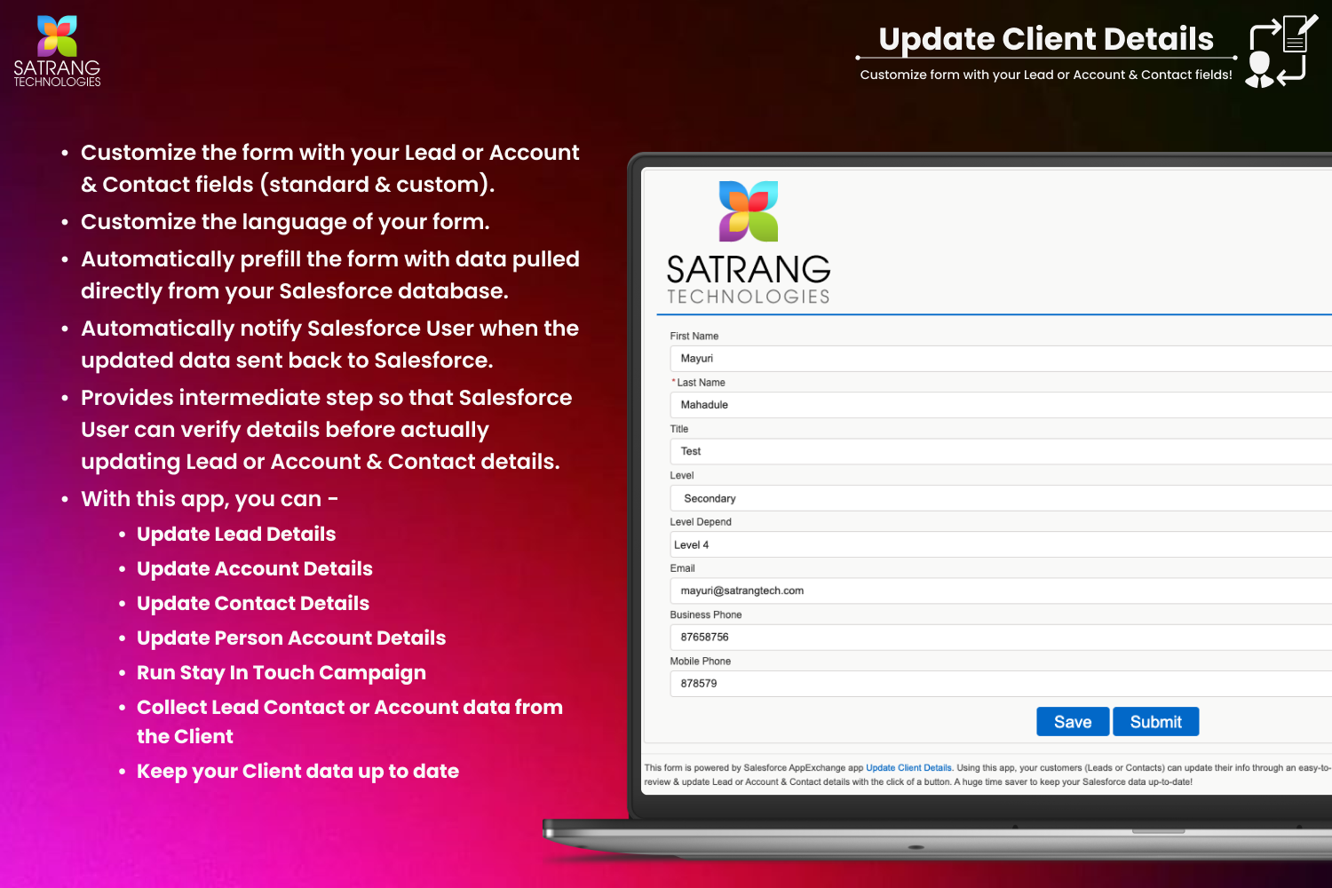 Update Client Details - Main Interface